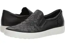 Ecco Soft 7 Woven Slip On Comfort Shoes in Black Leather Size EU36/US5