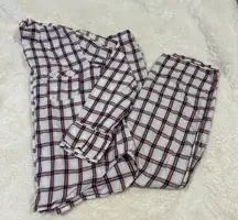 Victoria Secret PJ Set Long Sleeve VS Top & Pants Pink Plaid Pajamas Sz‎ XS
