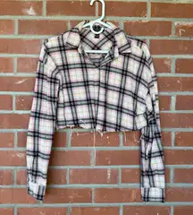 Forever 21 Cropped Flannel Plaid Shirt
