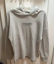 Abercrombie Fitch Soft Knit Logo Hoodie Pullover Heathered Casual Size S‎
