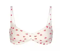 Skims Fits Everybody Picot Skimpy Scoop Bralette Ruby Heart Print Size XXS