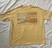 Y2K Billabong Oversized Cotton Graphic Tee Size Small Mustard Yellow