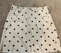 Umgee Heart Patterned Cream Skirt