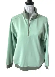 WoolX Womens Chloe Mint Green Blue Merino Wool Quarter Zip Medium