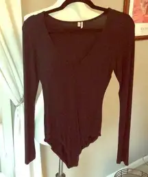 Simple and Basic Black Low Cut Bodysuit