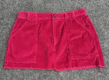 GAP Women's Mini Skirt‎ Size 12 100% Cotton Corduroy Cranberry Pink Frayed Y2K