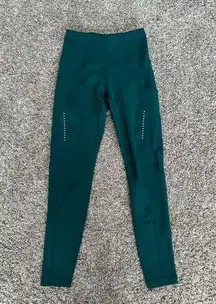 Sweaty Betty Therma Running Leggings 7/8 High Rise Pockets Dark Green Size XXS