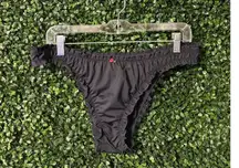 Frankie’s Bikinis For Pink Black Bikini Bottoms Sz Large NWT