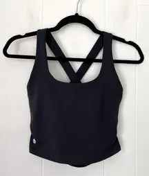 Senita Athletics Harmony Crop Top Sports Bra Black Activewear ~ Size S