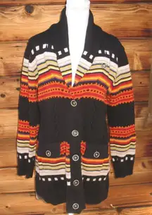 Pendleton Aztec Wool Blend Cardigan Sweater