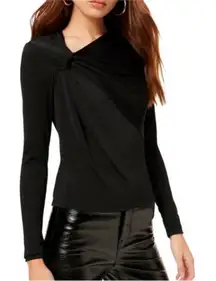 Good American Asymmetrical Side Twist Slinky Knit Long Sleeve Top 6 / 3XL