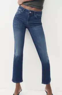 ZARA Mid Rise Cropped Flare Jeans