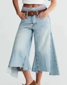 We The Free Ripple Wide Leg Crop Jeans in Little Coast sz 25 NWT