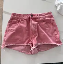 pink jean shorts