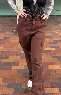 Primark Denim Co Brown Cargo Style Straight Leg Pants