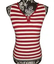 Faded Glory Lace Up Wide Strap Tank Top Sweater 4th Of July