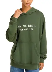 NWT Anine Bing Alto Sweatshirt Hoody Hoodie in Green