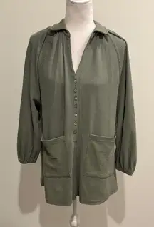 NWT Entro Waffle Weave Front Pocket Shirt Sz M