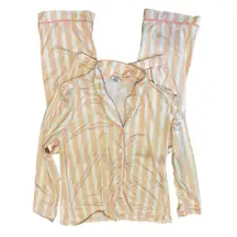 Wonderly Intimates Pajama Set Womans Size Med 2-Piece Pants & Top Peach Stripe