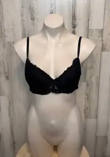 Just Be Black Lace Underwire Push-Up Bra – Size 34C