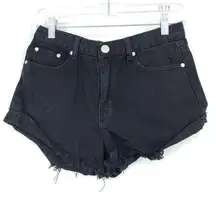 Princess Polly Shorts Women's Size 6 Cut Off Jean Black High Rise