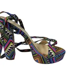 Colorful Geometric Women's Heels