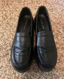 black loafers