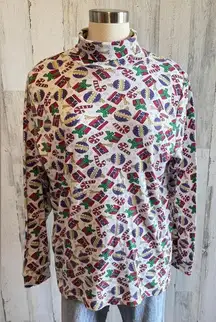 Vintage Christmas Turtleneck Size XL whimsical kitschy