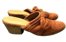 American Eagle Burnt Orange Corduroy Mules Size 6