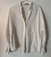 Vince Cream Textured Blouse 100% Silk