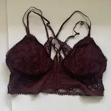 Aerie padded lace double strap corset racerback bralette, size medium