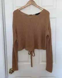 Forever21 tan cross back sweater