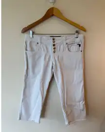 Tripp NYC Low Rise Bermuda Shorts Button Front Raw Hem White Women's Size 5