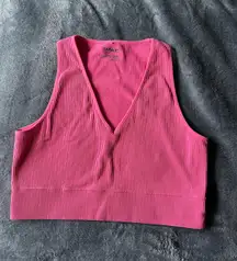 Pink Fitted Cropped Tank