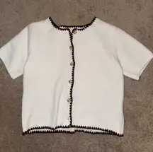 Cropped short sleeve sweater 