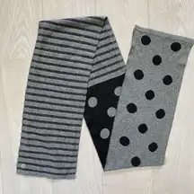 MARC by Marc Jacobs Clara Dot Sweater Scarf Gray Wool Blend 6 x 68 " Knit