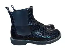 Twin-Set by Simona Barbieri Chelsea Boots Snakeskin Print Black Size 40 US 9