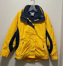 Columbia Interchange Core Winter Jacket in yellow and blue.