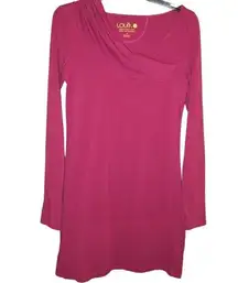 Lole Lola Tunic Long Sleeve Asymmetric Dress Fuchsia Pink Purple Small