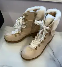 Women's Cream Fur-Lined Boots