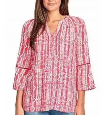 Gloria Vanderbilt Size Large Nova Flutter Sleeves Blouse Top