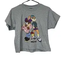 Teddy Fresh x Looney Tunes Bad Girls Graphic Gray Short Sleeve Boxy Tee Size M