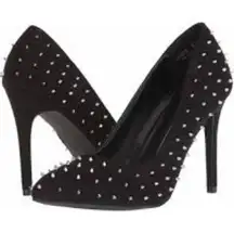 NEW REPORT JAEMON Metal Spike  Heel Pointed Toe Black Western Nightout