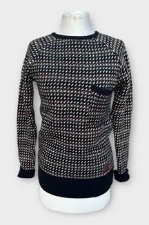 Barbour 100% Lambswool Patterned Sweater Women's Size 10 Cozycore Preppy Cabin