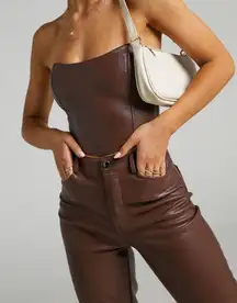 Showpo Leather Top And Pants Set