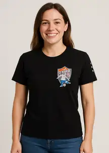 Black Soccer Women’s Graphic T-Shirt Small Medium