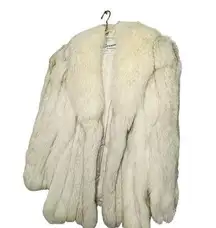 Vintage CHLOÉ Arctic White Fox Fur Authentic Side Pockets Fur Coat Jacket Size M