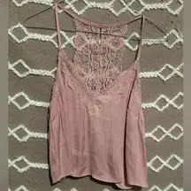 Forever 21 Cute Pink Lace Crop Tank Top