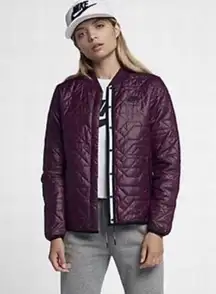 Nike Primaloft Huarache Run Quilted Bomber Jacket Purple Large