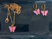 NEW Butterfly Necklace & Earring Set 